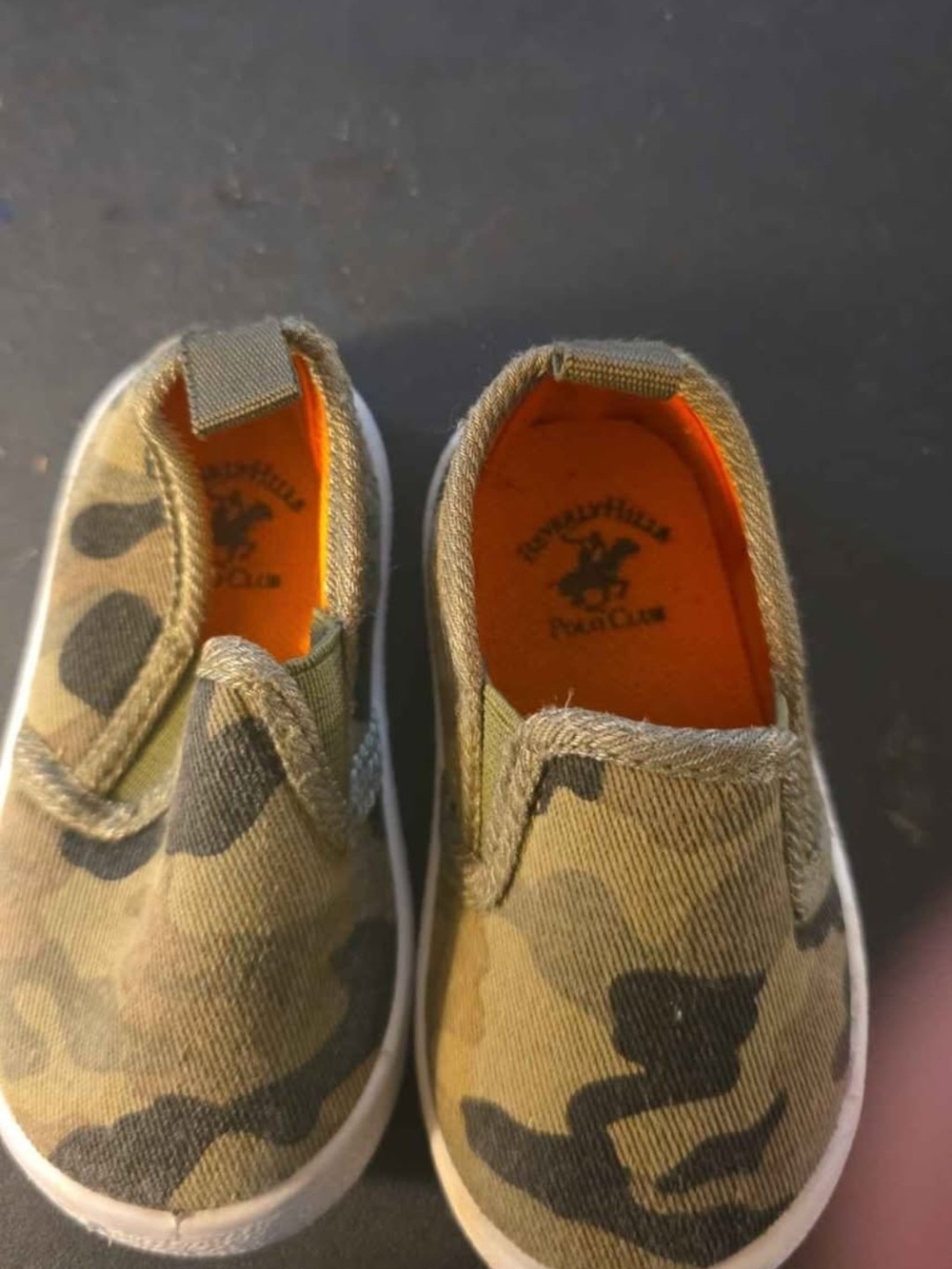 Polo by Ralph Lauren Kids Camo Slip-On Sneakers - Olive/Orange/Black